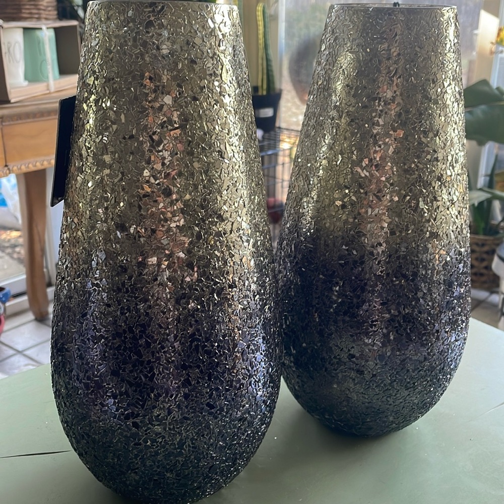 Decorative Glass Vases - set of two